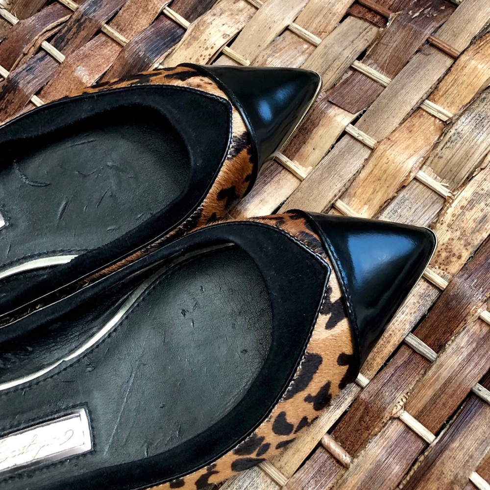 Boutique 9 Leopard Patent Gold Tipped Flats - Picture 7 of 7